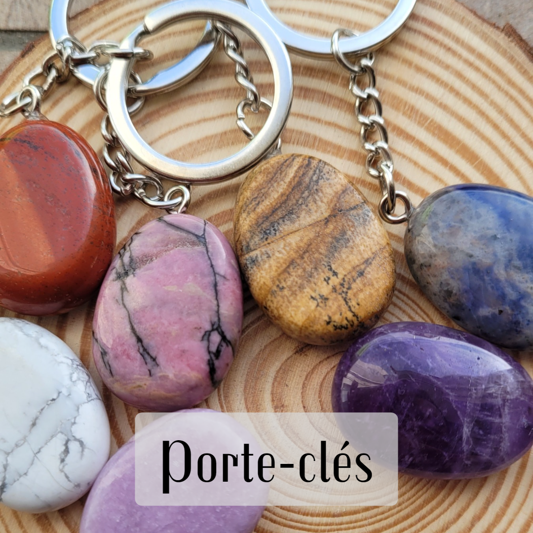 Porte-clés orgonite rond turquoise | Les Orgonites