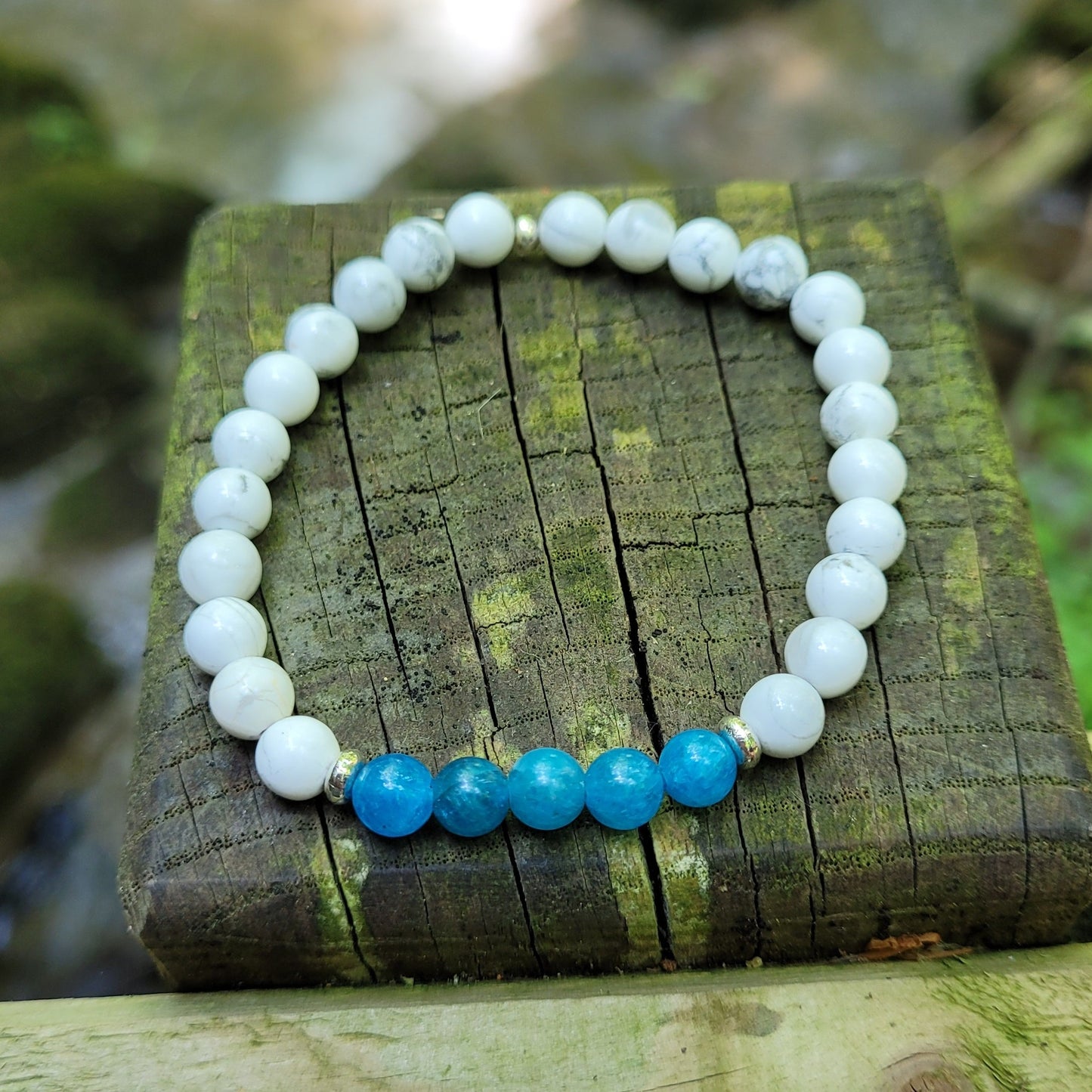 Bracelet Howlite - Apatite bleue Créa'Clo