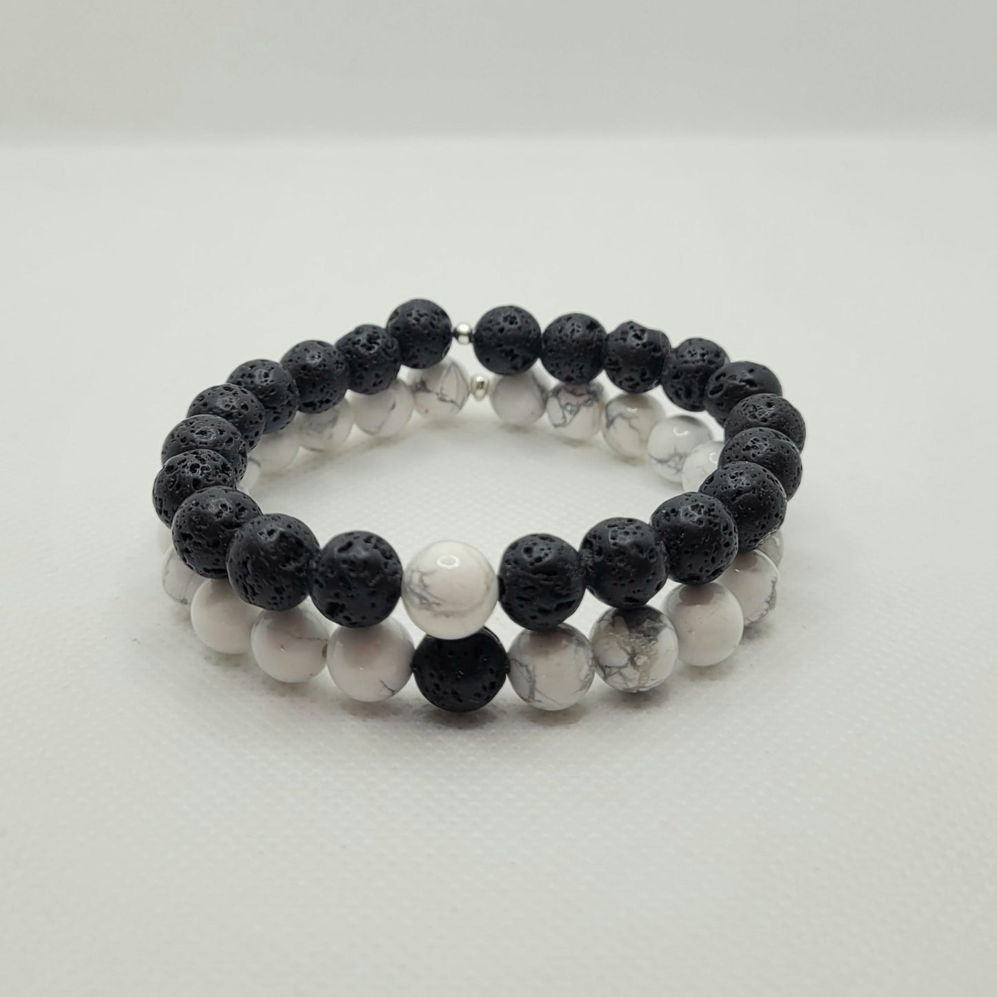 Bracelet DUO Pierre de lave - Howlite Créa'Clo