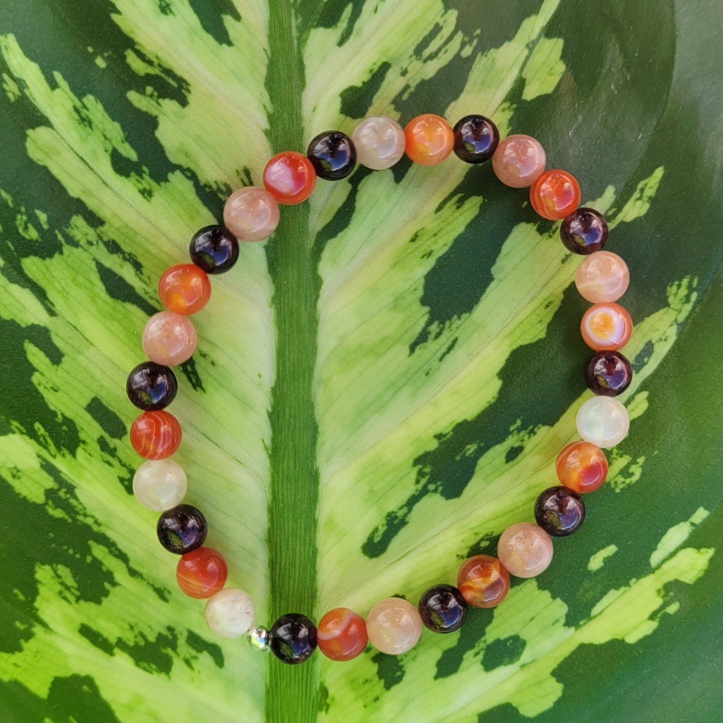 Bracelet Cornaline - Grenat - Pierre de lune CréaClo