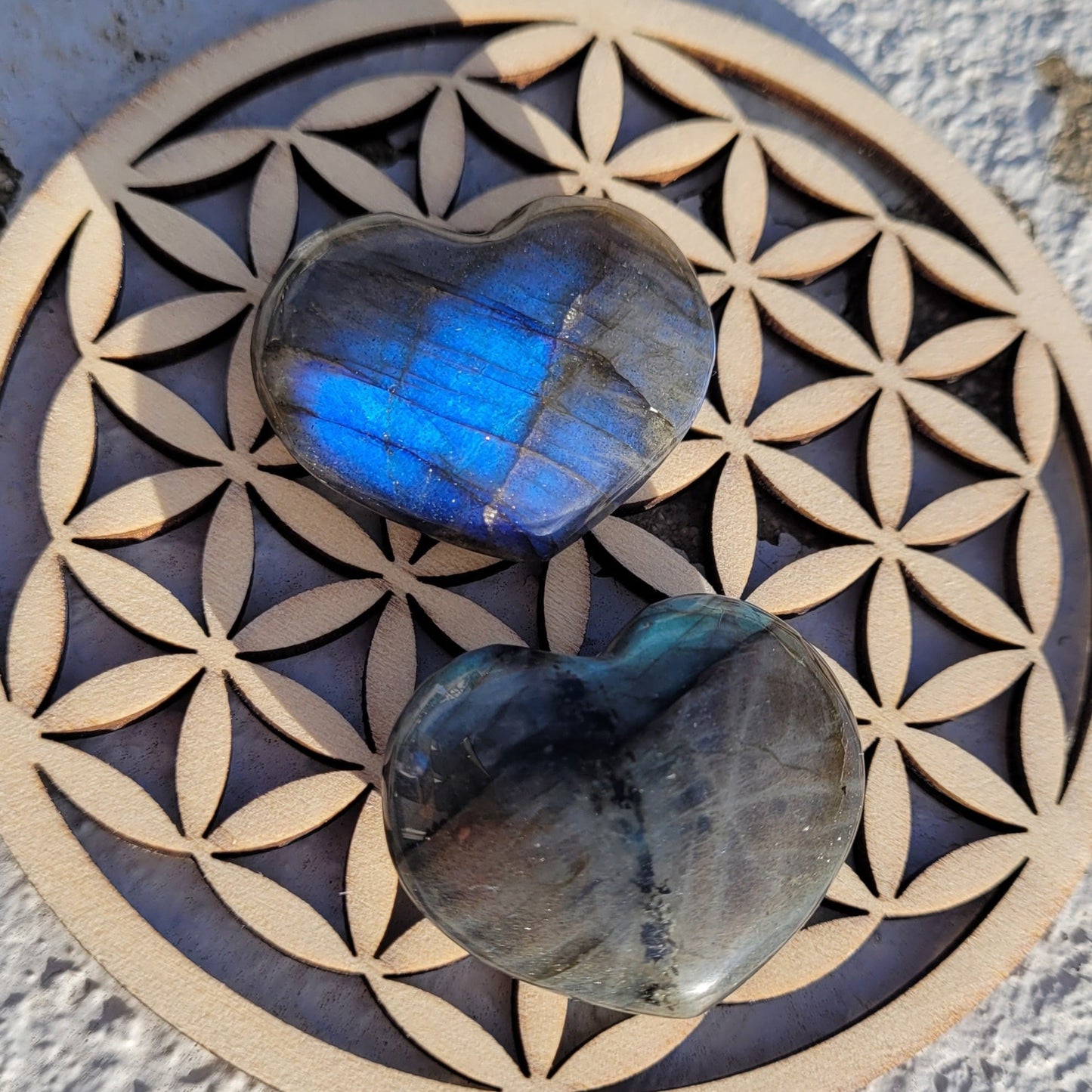 Galet coeur en Labradorite Créa'Clo