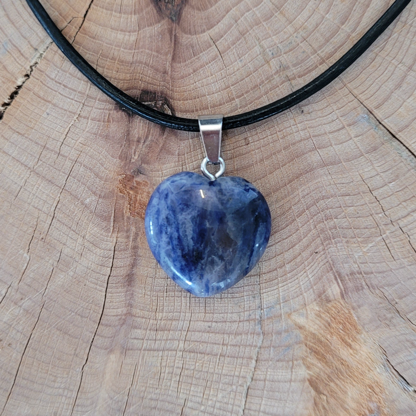 Collier Sodalite - pendentif coeur Créa'Clo