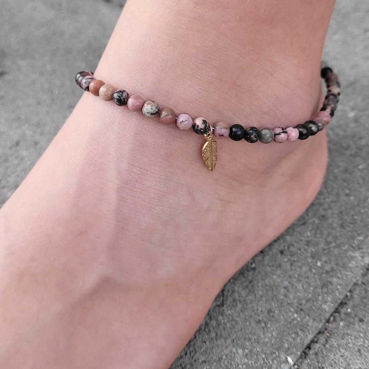 Bracelet de cheville - Apatite bleue Créa'Clo