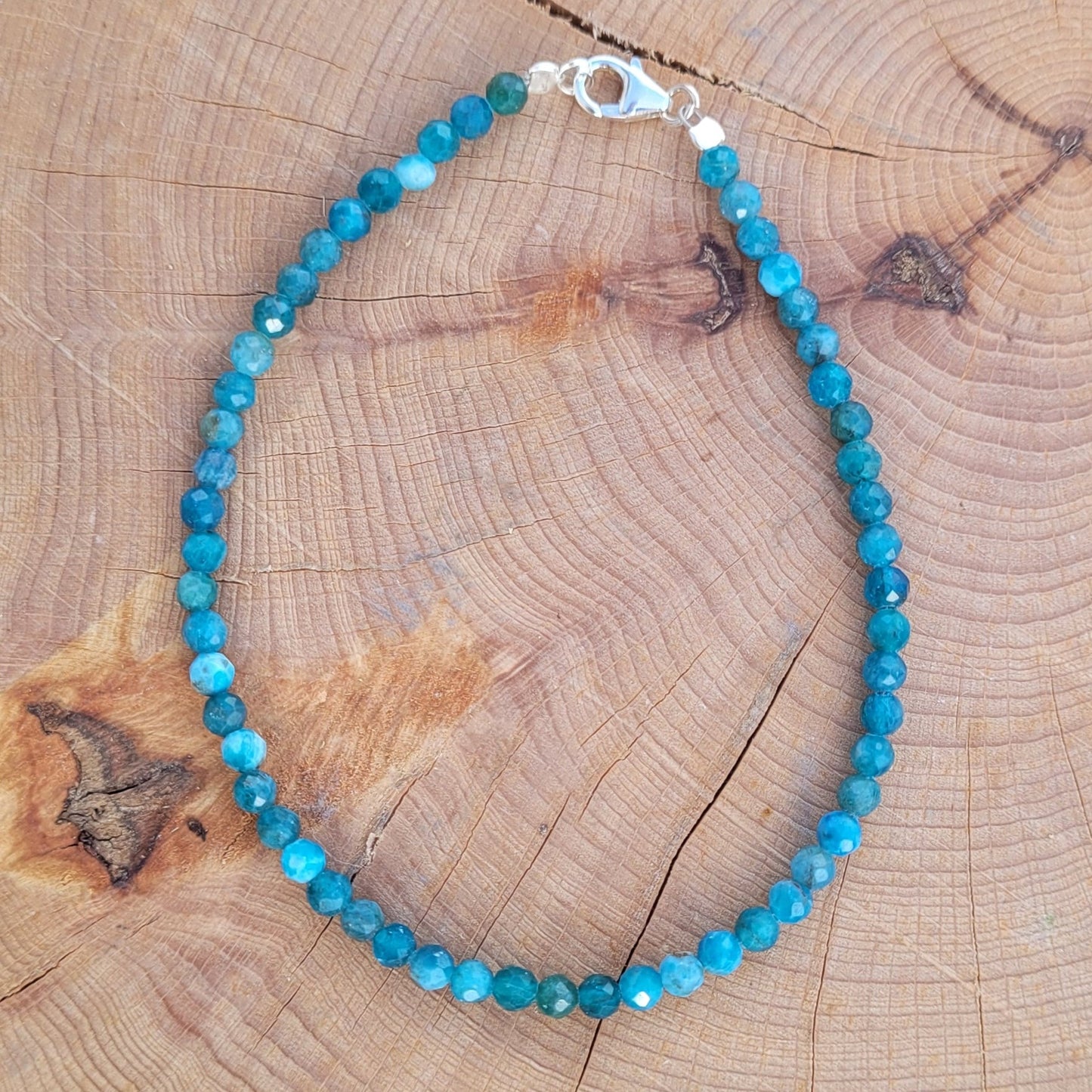 Bracelet de cheville - Apatite bleue Créa'Clo