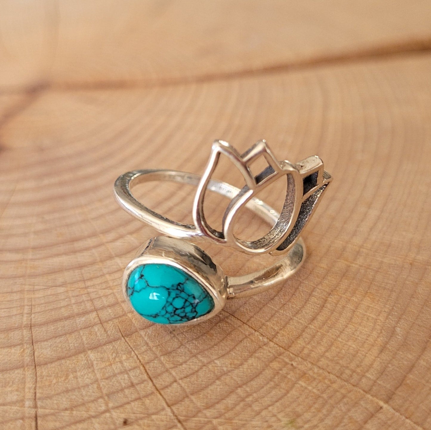Bague en argent - Turquoise de chine Créa'Clo