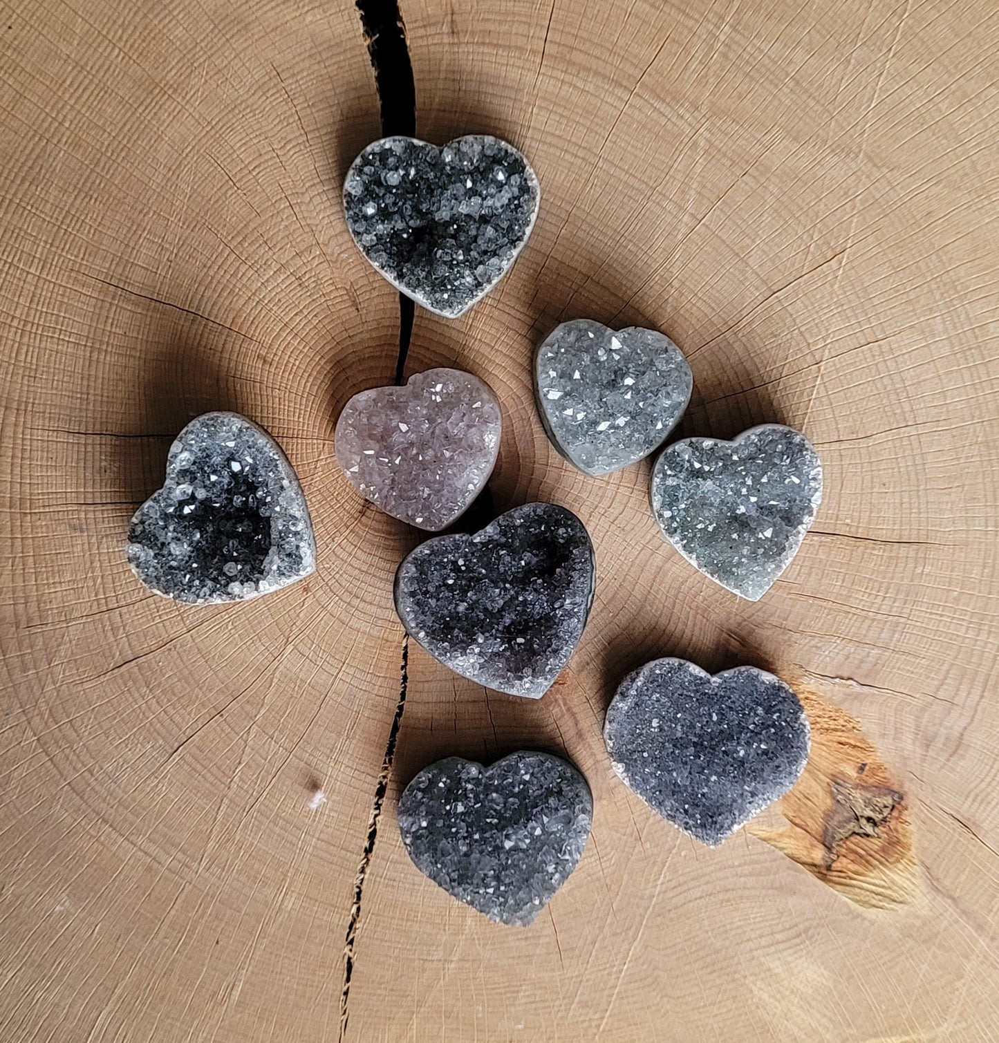Mini géode Améthyste en forme de coeur