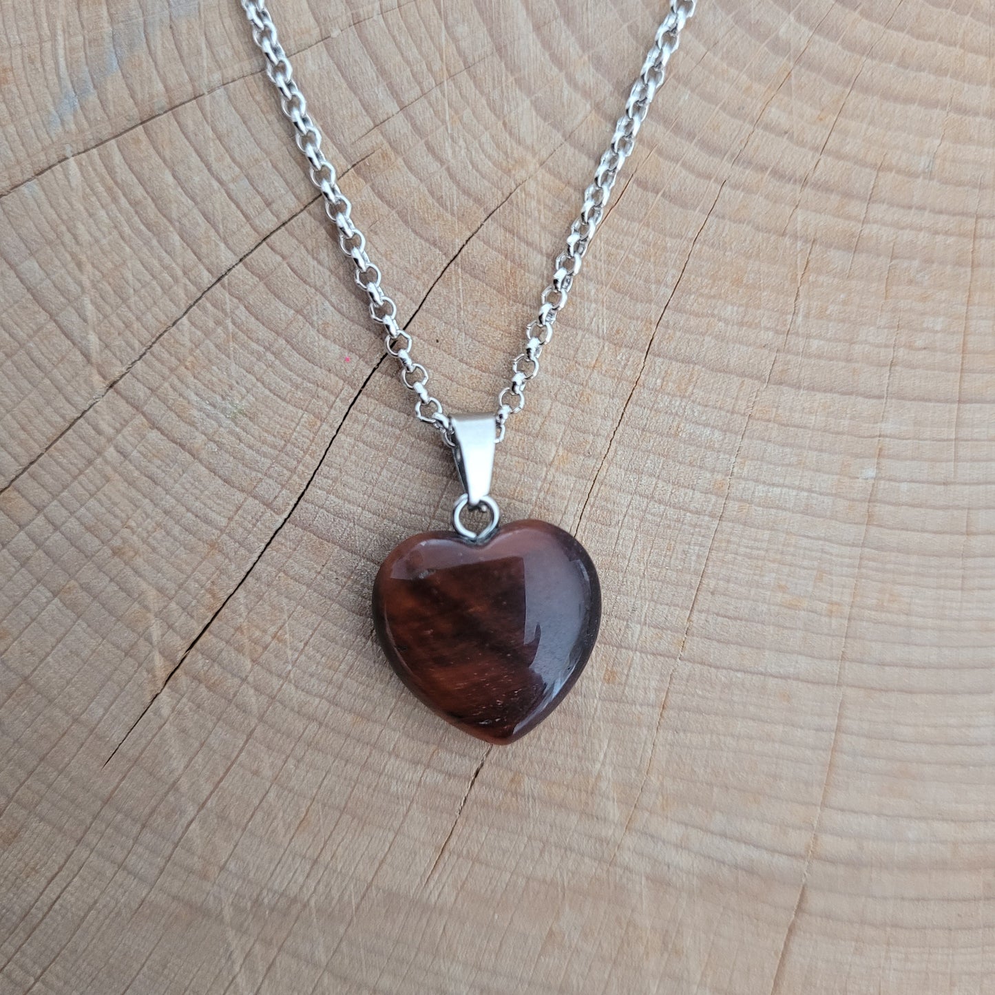 Collier Oeill de taureau - pendentif coeur