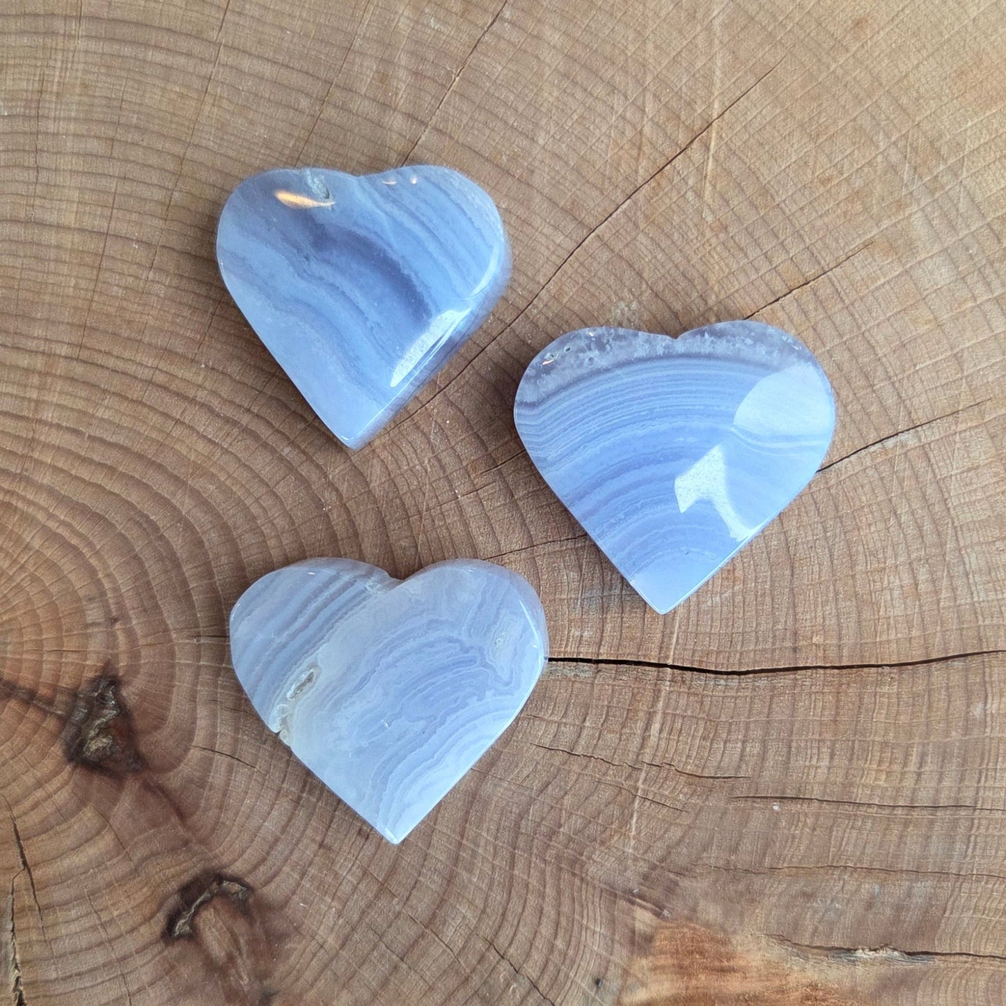 Calcédoine bleue - Galet coeur Créa'Clo