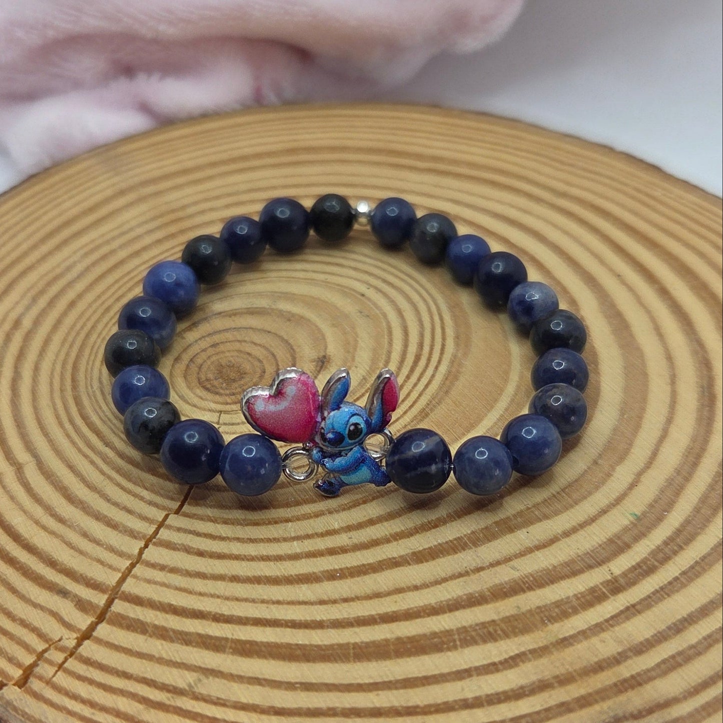 Bracelet enfant avec pendentif stitch - Sodalite Créa'Clo