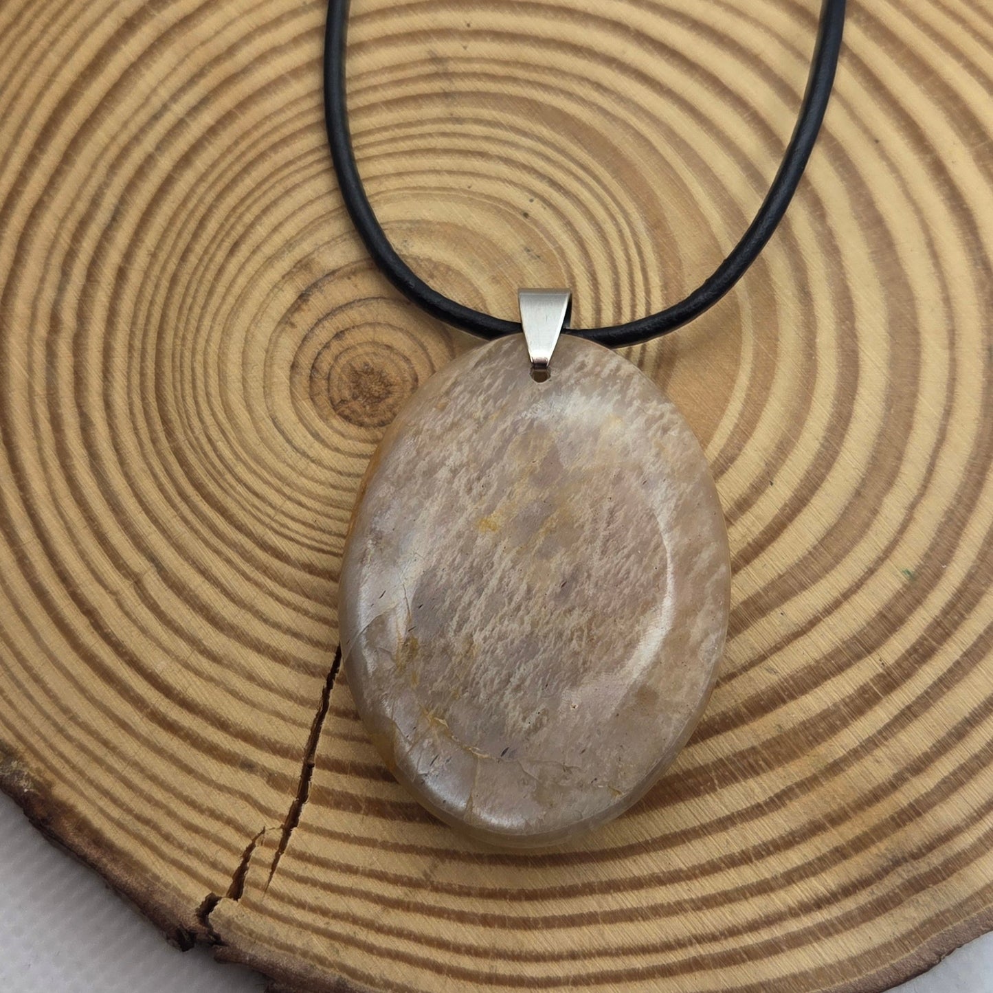 Collier Pierre de lune orange Créa'Clo