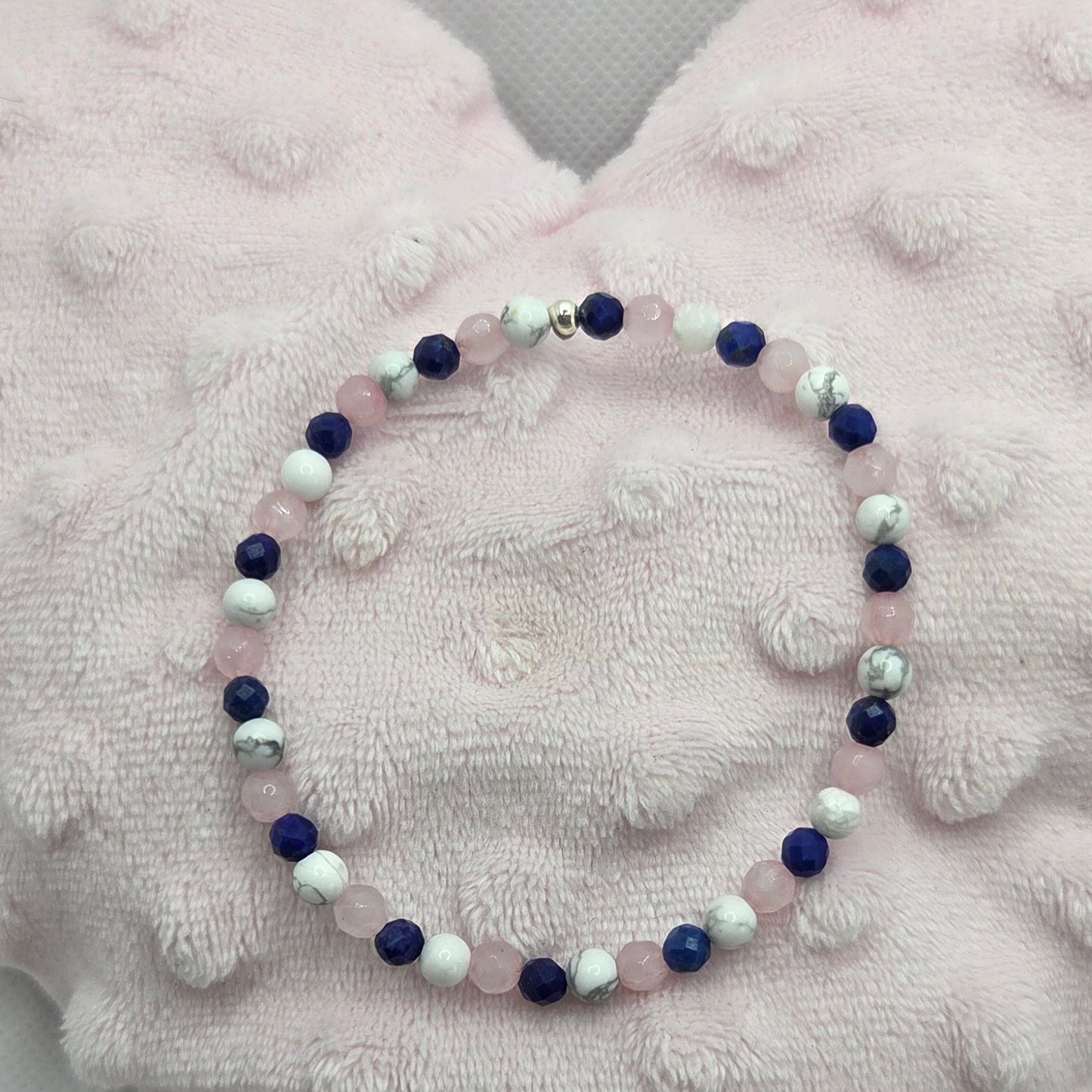 Bracelet facetté Lapis-Lazuli Howlite Quartz rose Créa'Clo