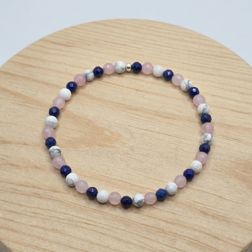 Bracelet facetté Lapis-Lazuli Howlite Quartz rose Créa'Clo