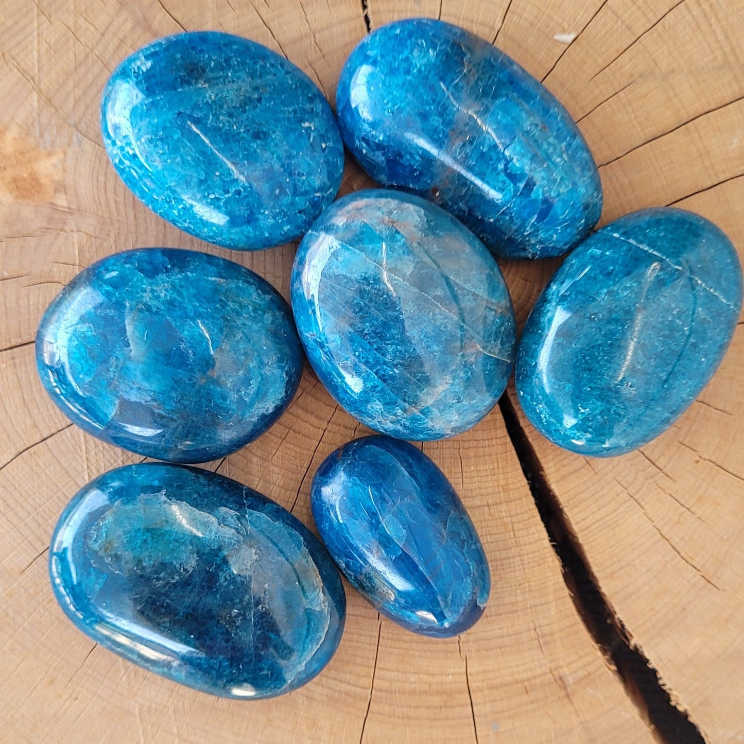 Apatite bleue - Galet coeur Créa'Clo
