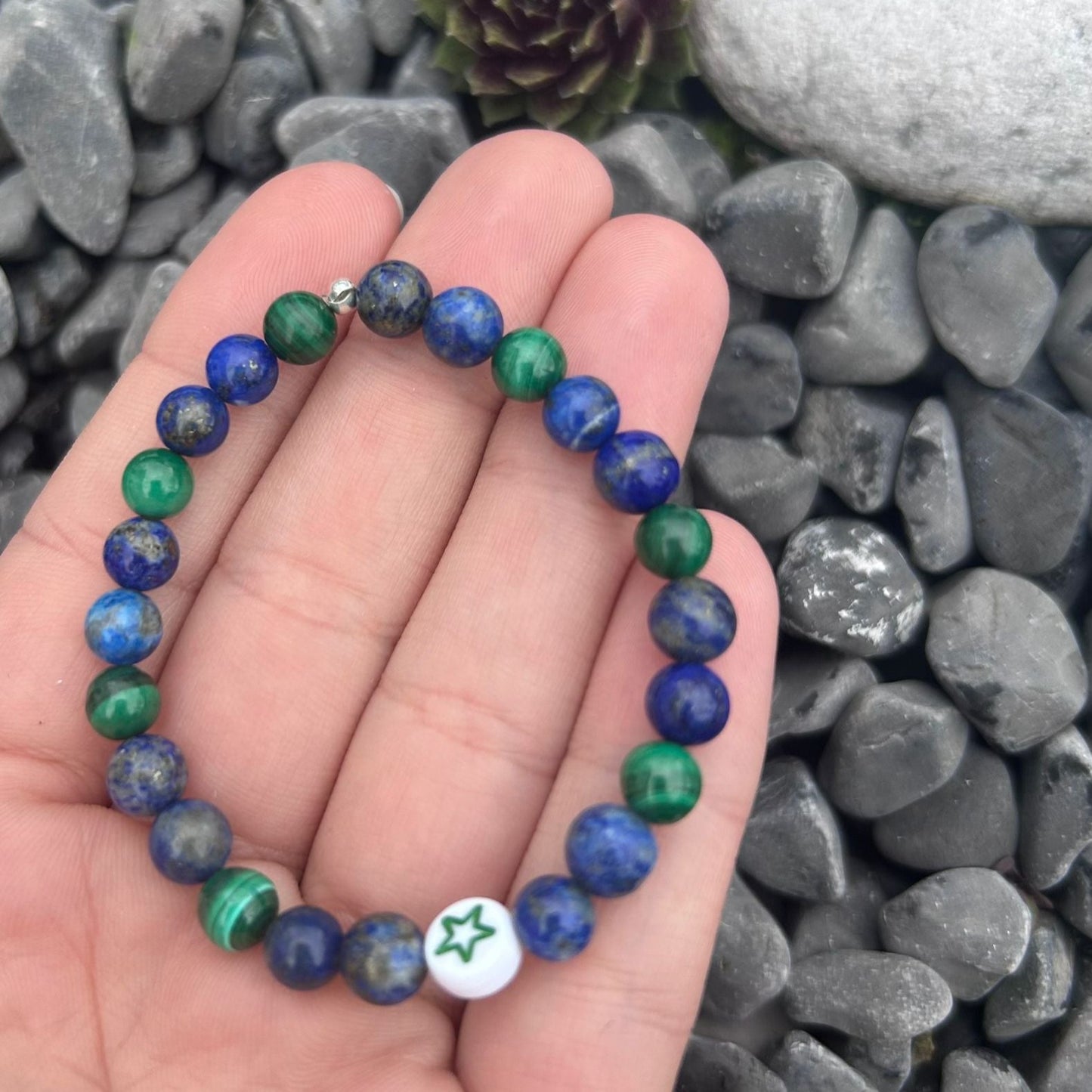 Bracelet enfant - Malachite - Lapis Lazuli - Etoile CréaClo
