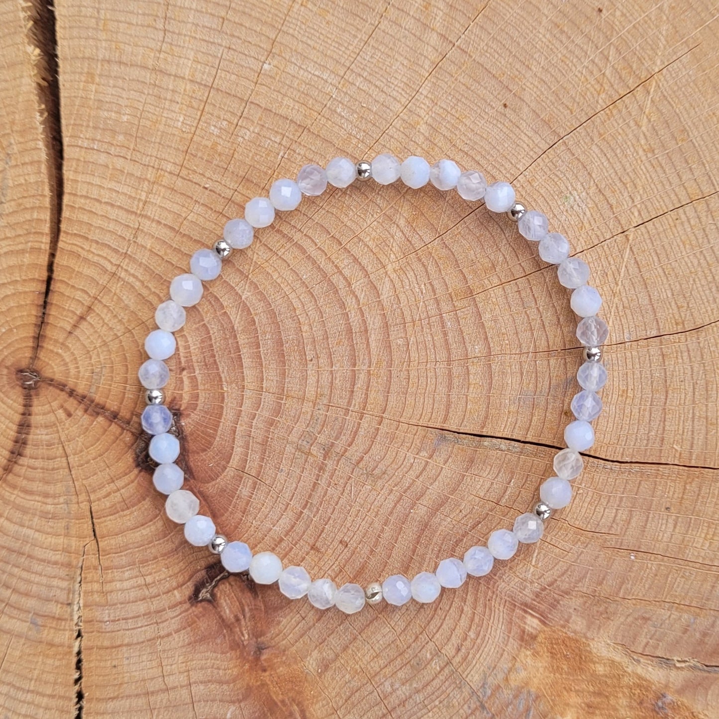 Bracelet Calcédoine - Pierres facettées Créa'Clo