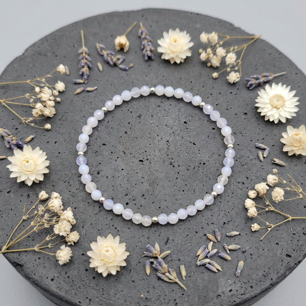 Bracelet Calcédoine - Pierres facettées Créa'Clo