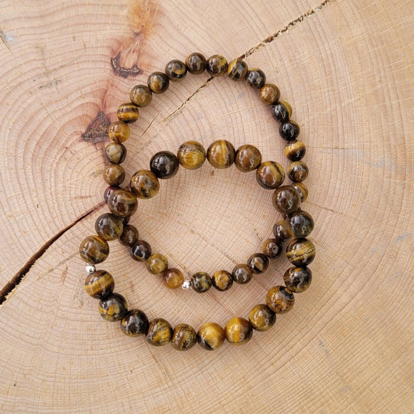 Bracelet Oeil de tigre 6 et 8mm Créa'Clo
