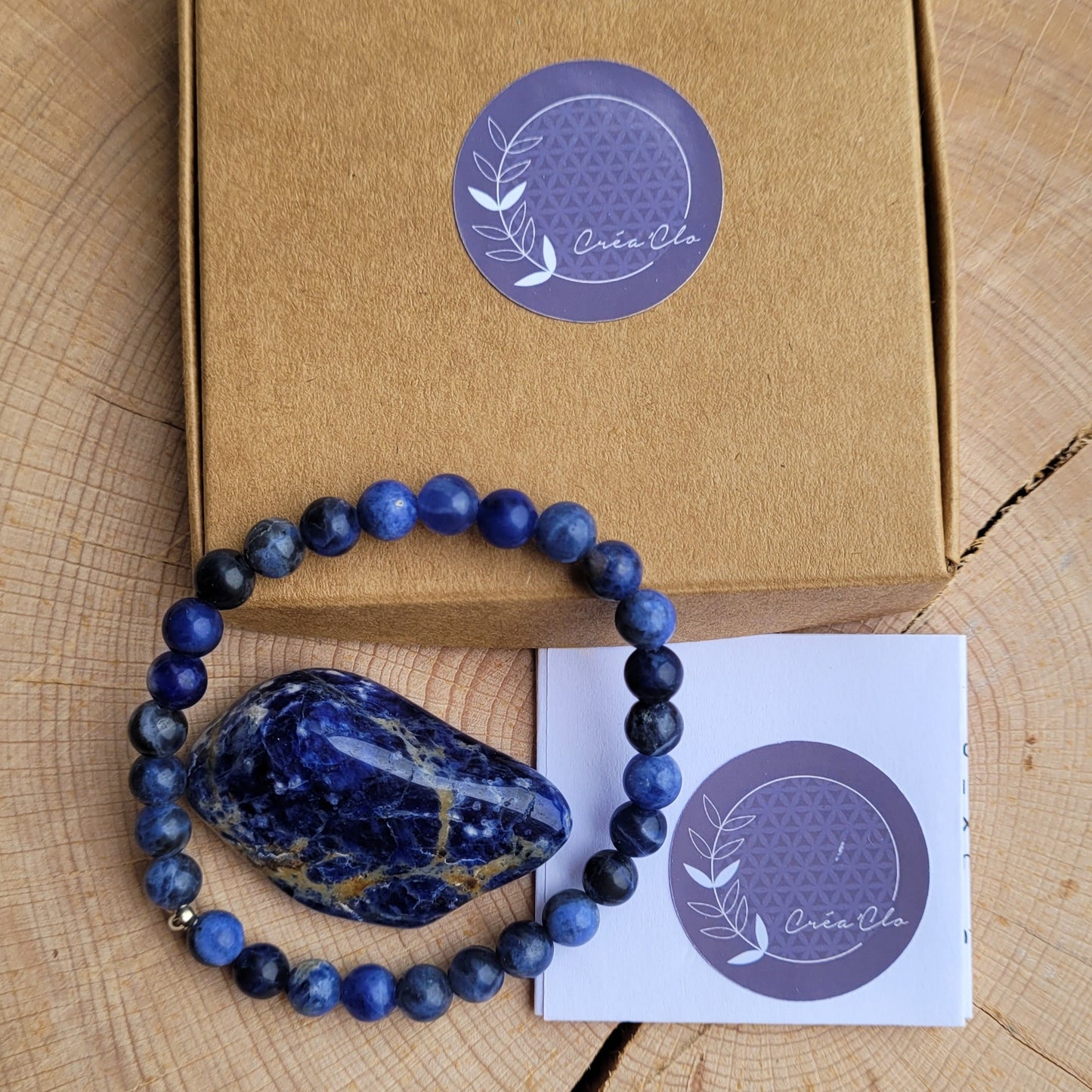Kit bracelet Sodalite + pierre de poche Créa'Clo