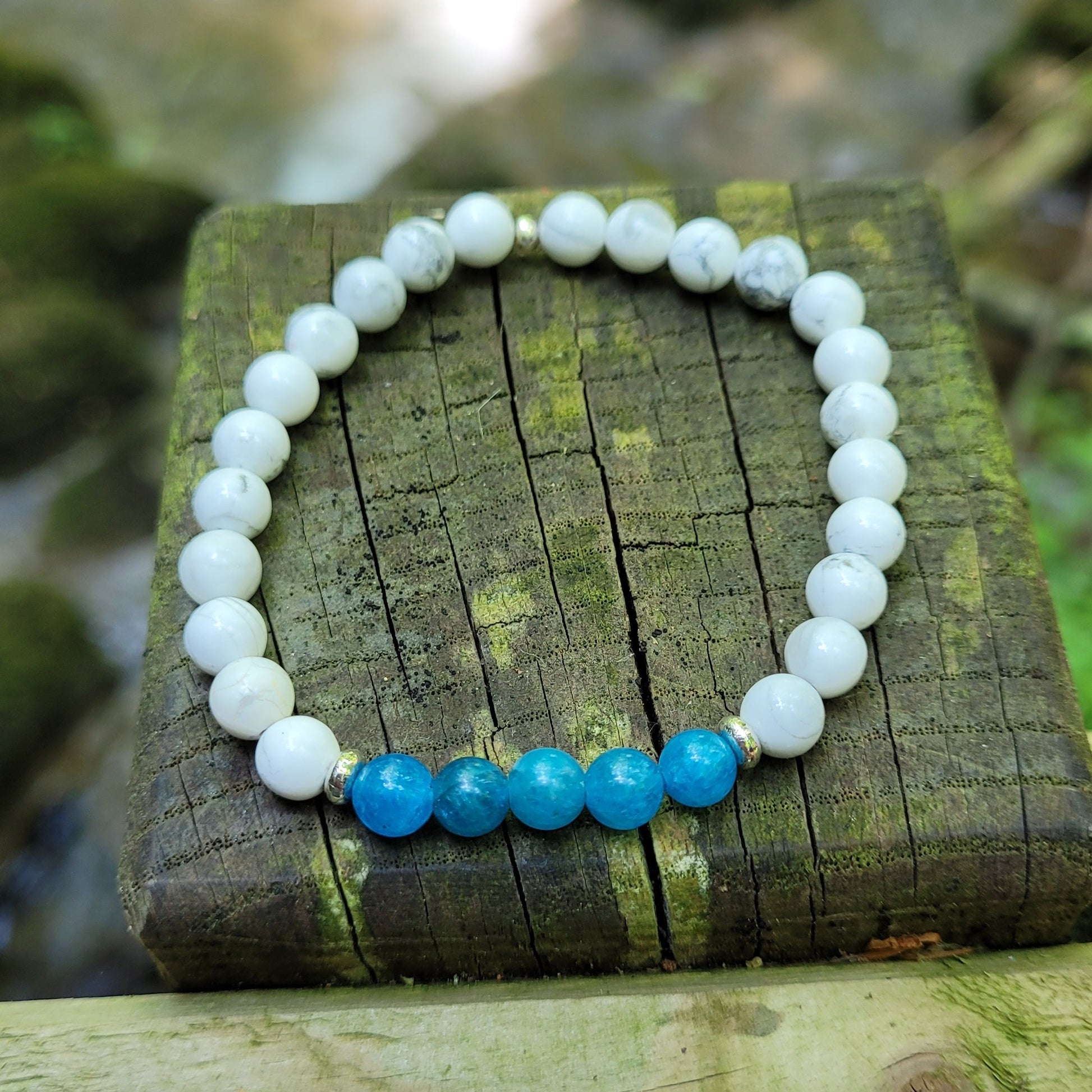 Bracelet Howlite - Apatite bleue Créa'Clo