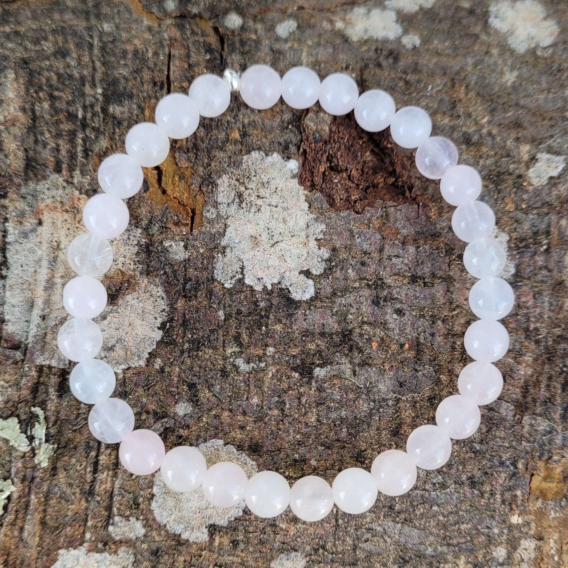 Rose Pâle Bracelet Quartz Rose Pierre Naturelle Bracelet Homme