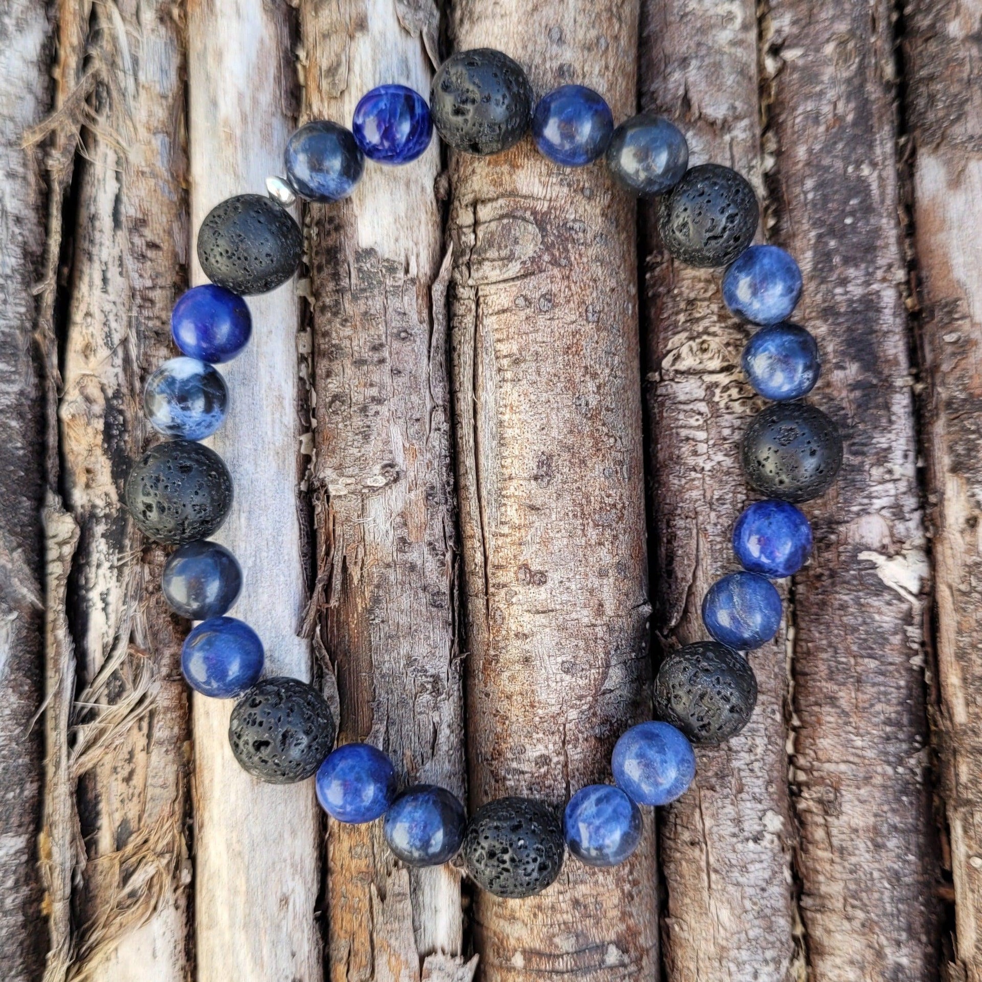 Bracelet Pierre de lave - Sodalite