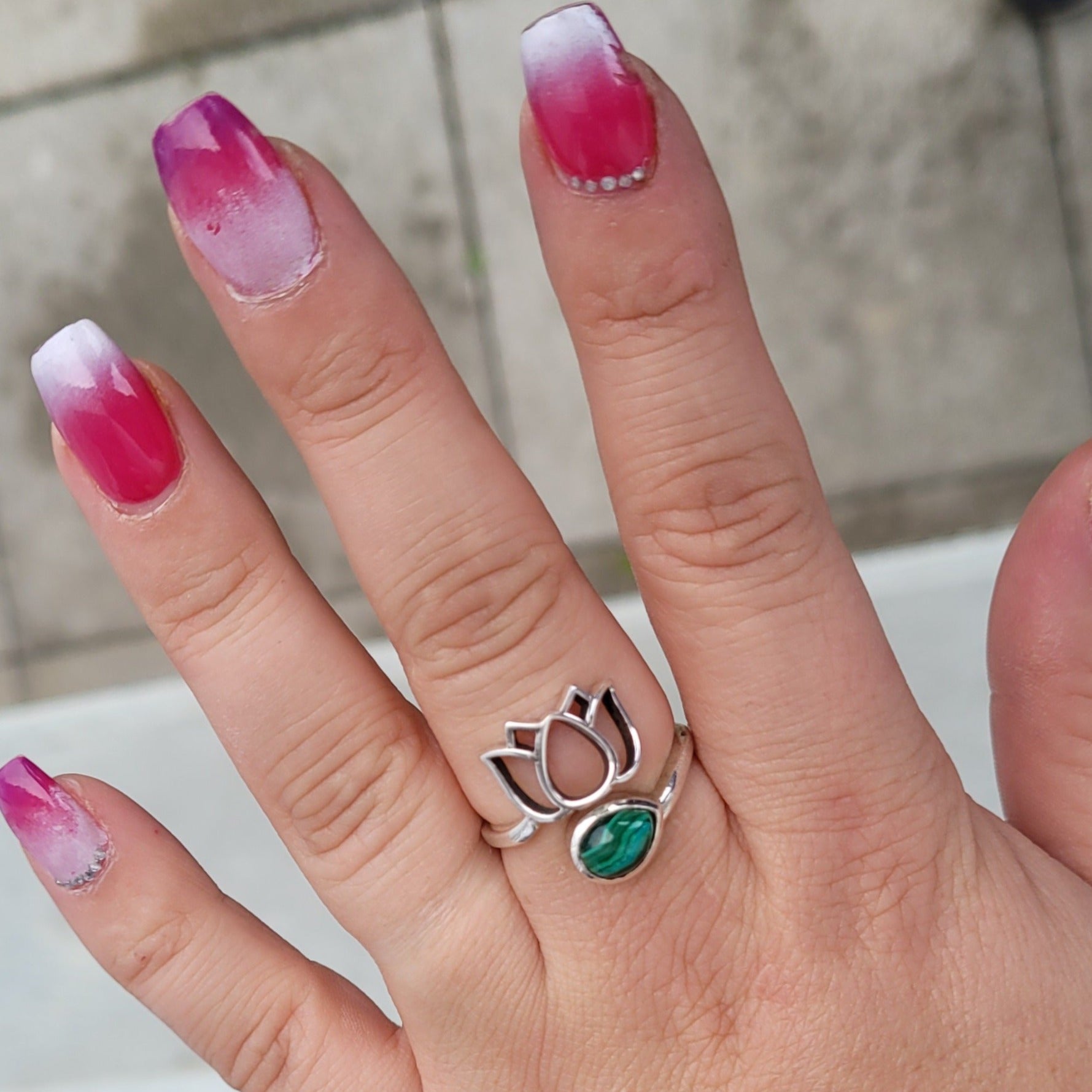 Bague en argent - Malachite Créa'Clo