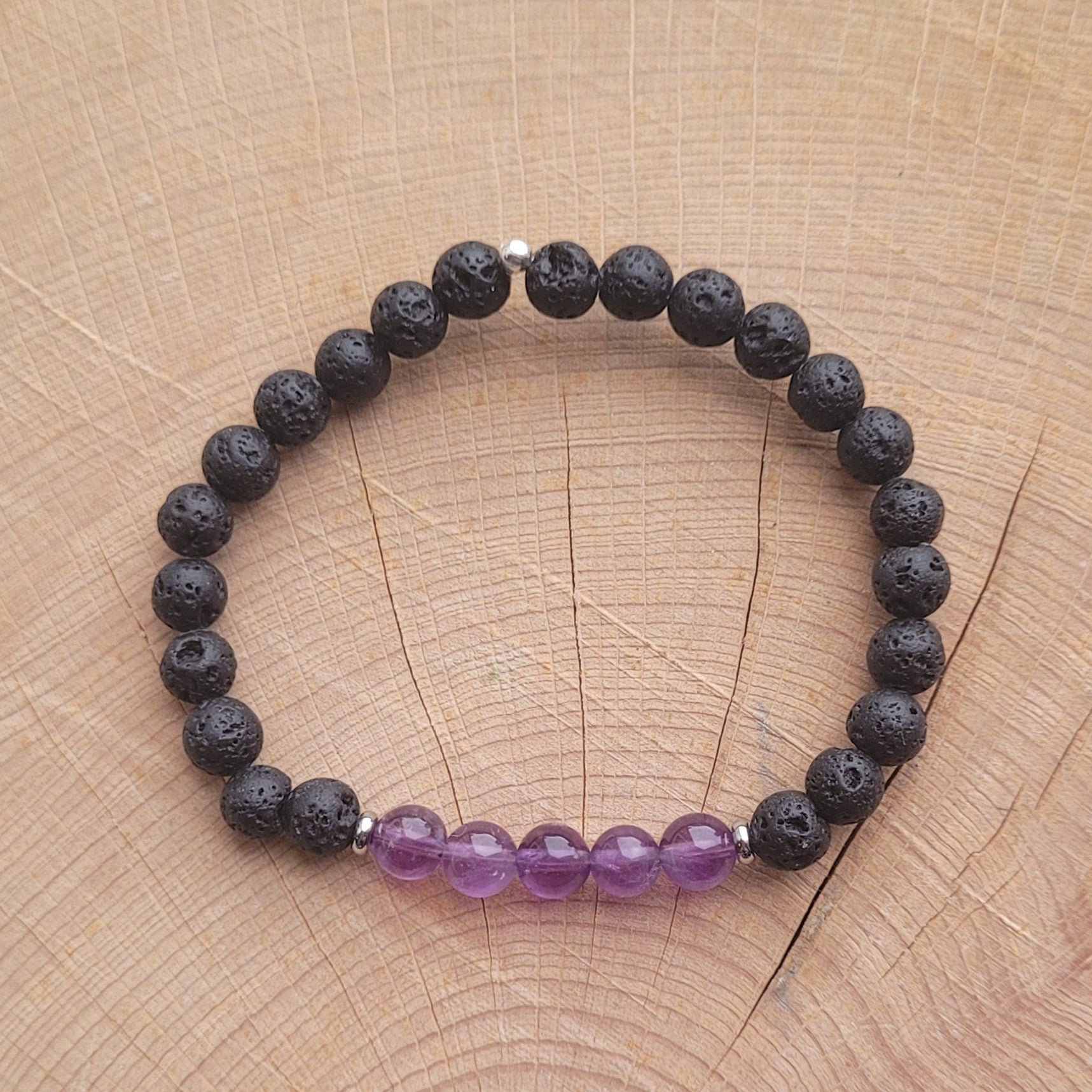 Copie de Bracelet Pierre de lave - Améthyste CréaClo