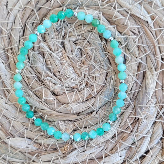 Bracelet Amazonite - Pierres facettées Créa'Clo