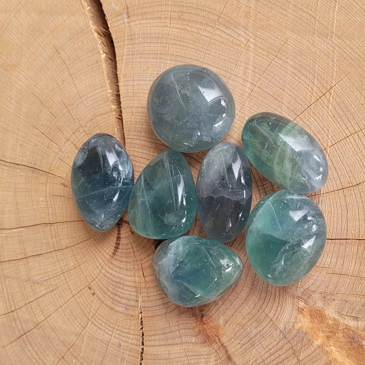 Fluorine bleue verte - Pierre roulée Créa'Clo