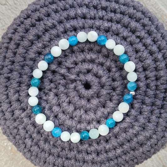Bracelet Aragonite - Apatite bleue Créa'Clo