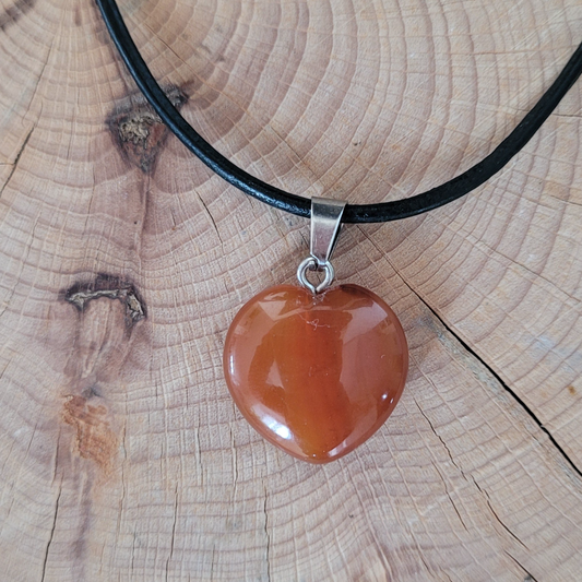 Collier Jaspe rouge - pendentif coeur Créa'Clo