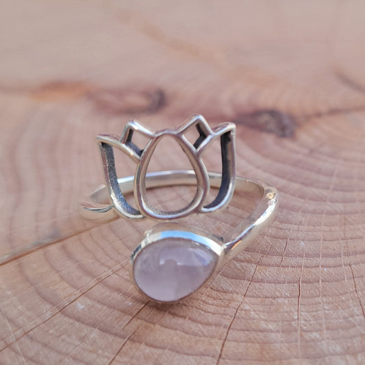 Bague en argent - Quartz rose Créa'Clo