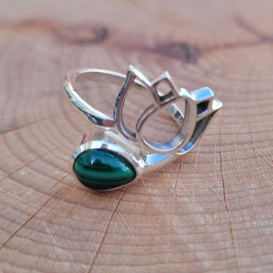 Bague en argent - Malachite Créa'Clo