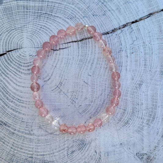 Bracelet Quartz fraise "Hématoïde" Créa'Clo