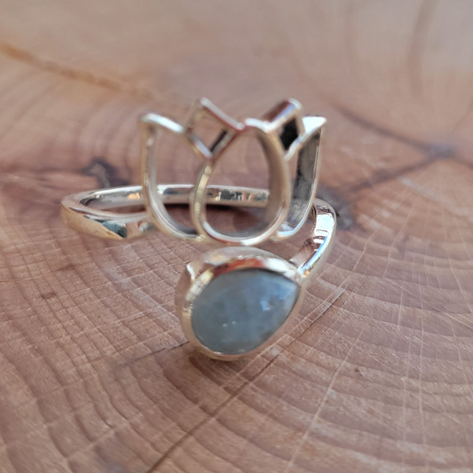 Bague en argent - Aigue marine Créa'Clo