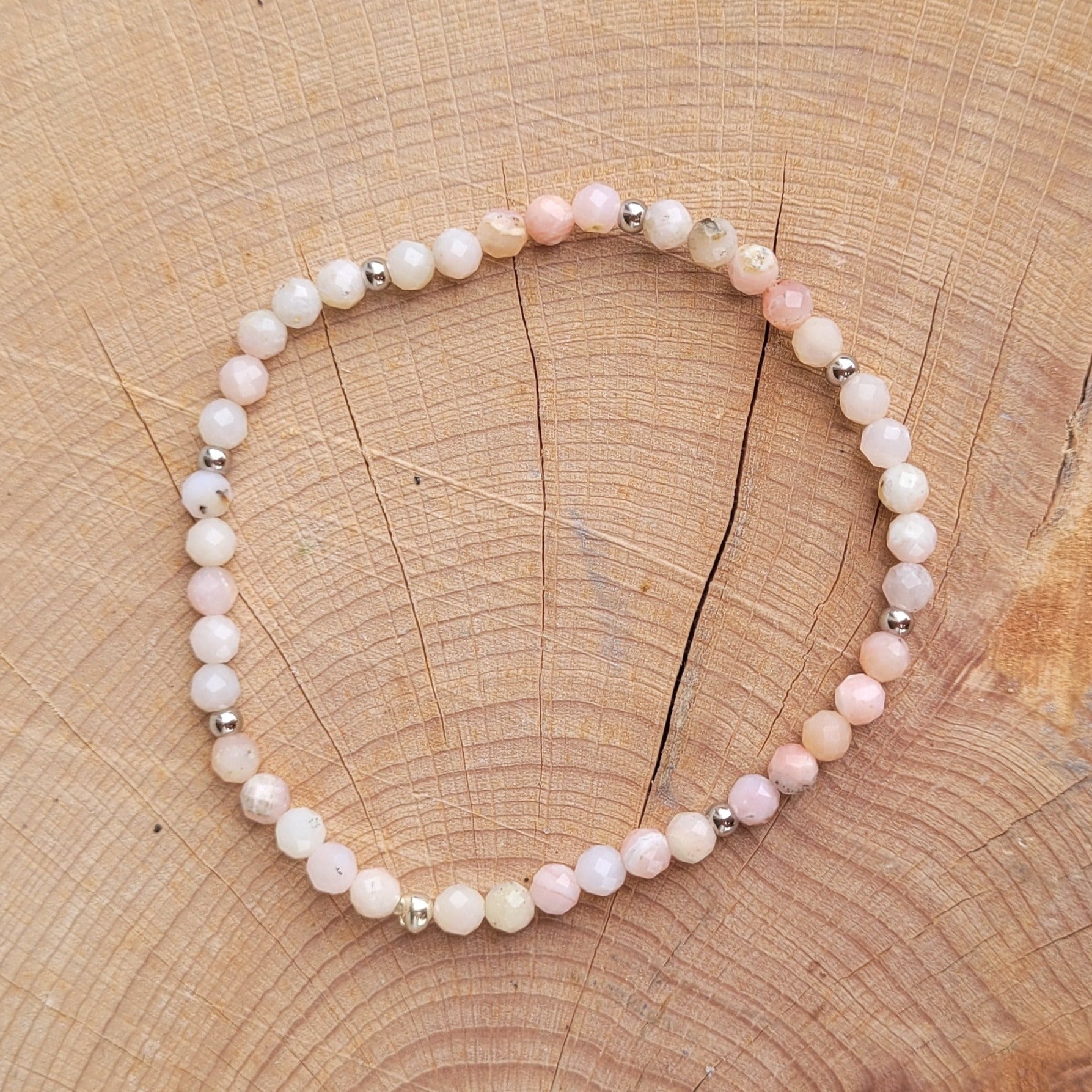 Bracelet Opale rose - Pierres facettées Créa'Clo