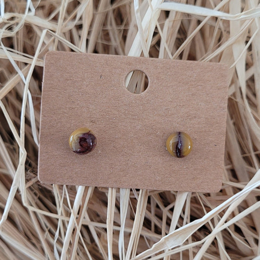 Boucles d'oreilles en argent avec pierre Jaspe mokaïte Créa'Clo
