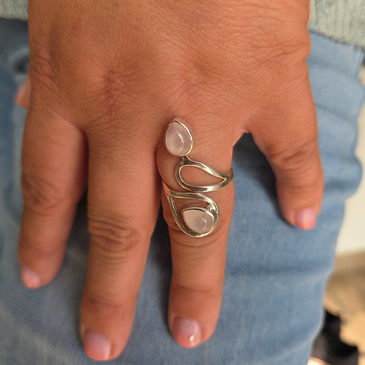 Bague en argent - Quartz rose Créa'Clo