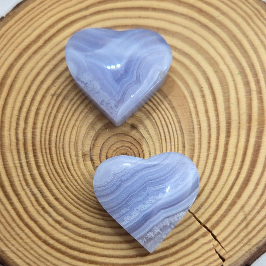 Calcédoine bleue - Galet coeur Créa'Clo