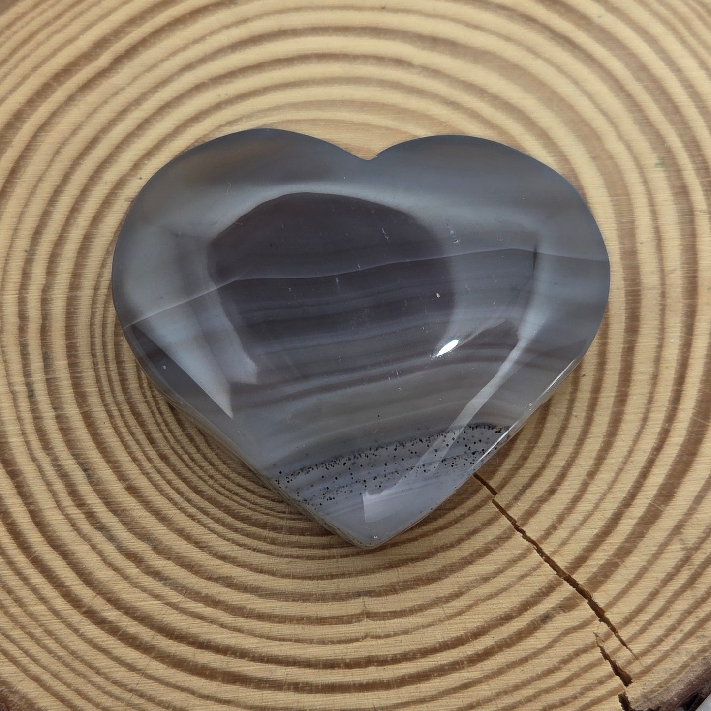 Agate botswana - Galet coeur Créa'Clo