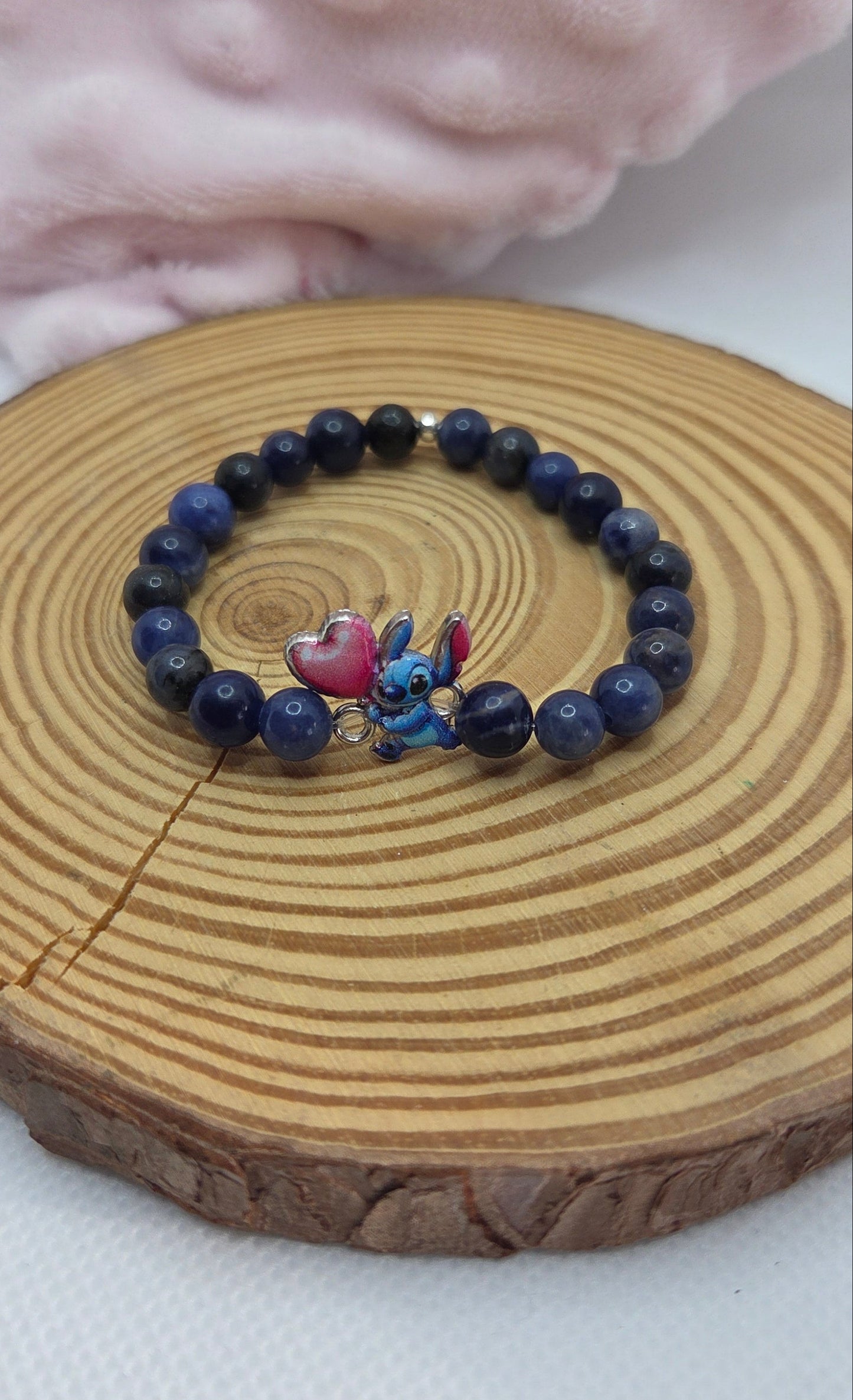 Bracelet enfant avec pendentif stitch - Sodalite Créa'Clo