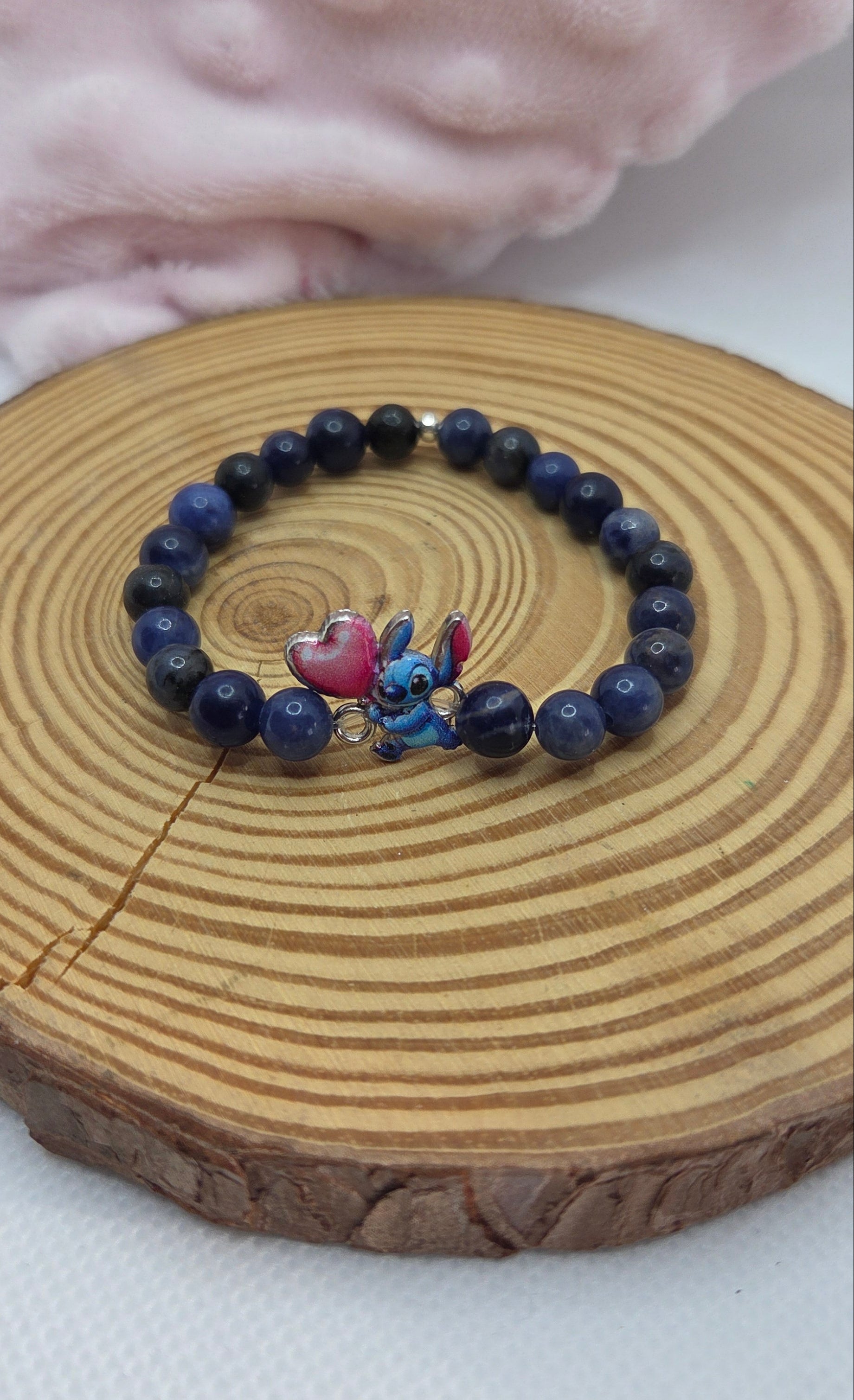 Bracelet enfant avec pendentif stitch - Sodalite Créa'Clo