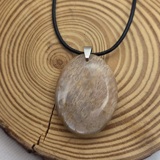 Collier Pierre de lune orange Créa'Clo