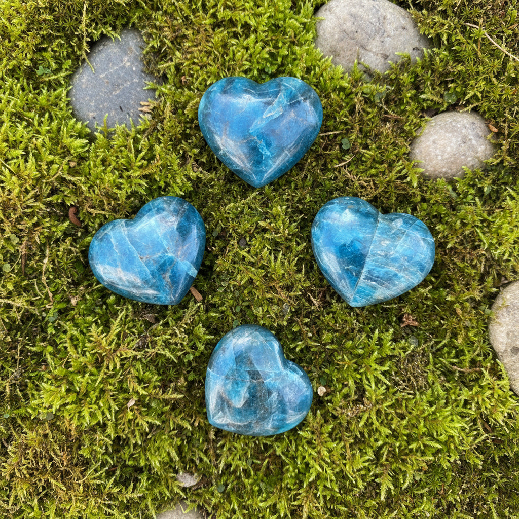 Apatite bleue - Galet coeur Créa'Clo