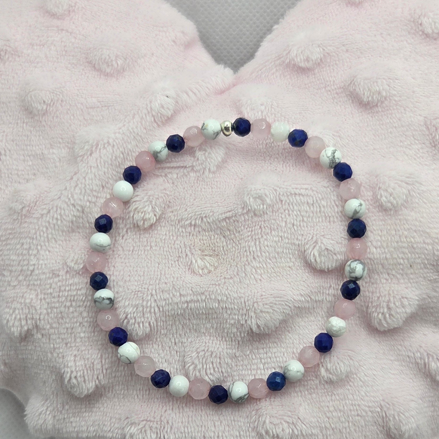 Bracelet facetté Lapis-Lazuli Howlite Quartz rose Créa'Clo