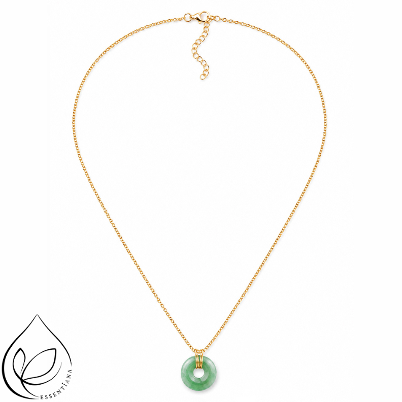 Collier pendentif Aventurine verte - Marque Essentiana - Donut CréaClo