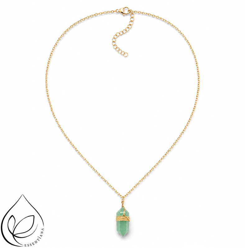 Collier pendentif Aventurine verte - Marque Essentiana CréaClo