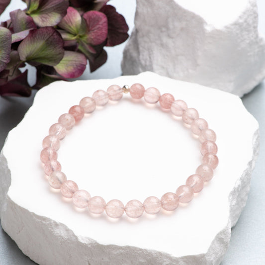 Bracelet Quartz fraise "Hématoïde" Créa'Clo
