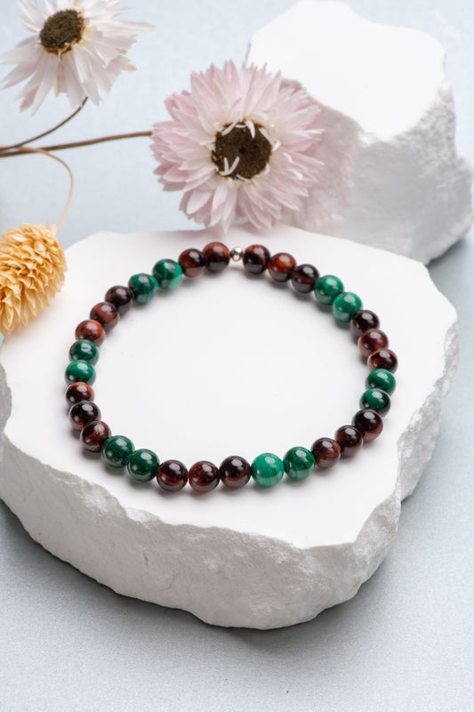Bracelet Oeil de taureau - Malachite Créa'Clo