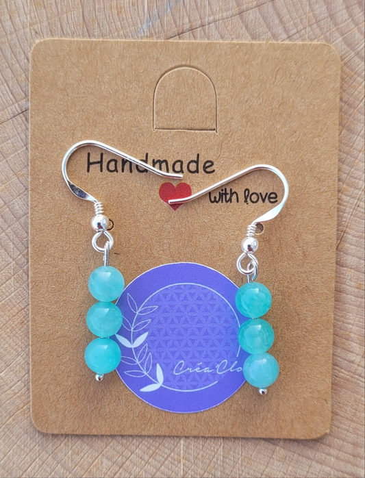 Boucles d'oreilles en argent Amazonite Créa'Clo